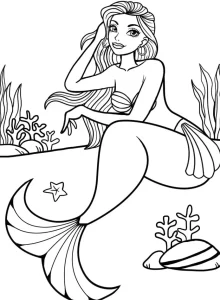 coloriage Barbie Sirene et dessins