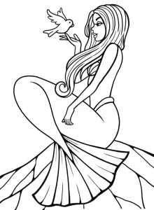 coloriage Barbie Sirene d