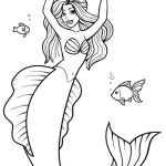 coloriage Barbie Sirene pour enfant de 6 ans