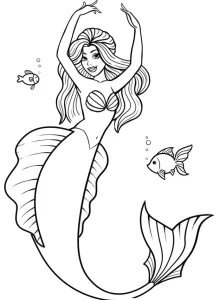 coloriage Barbie Sirene pour enfant de 6 ans