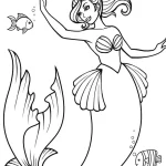 coloriage Barbie Sirene pour enfant de 4 ans