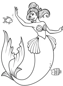 coloriage Barbie Sirene pour enfant de 4 ans