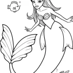 coloriage Barbie Sirene à imprimer gratuitement