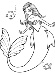 coloriage Barbie Sirene à imprimer gratuitement