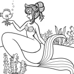 coloriage Barbie Sirene pour enfant de 10 ans