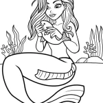 coloriage Barbie Sirene pour enfant a imprimer gratuit