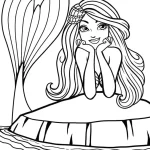 coloriage Barbie Sirene pour enfants a imprimer