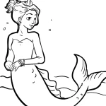 coloriage Barbie Sirene à imprimer pour enfant de 7 ans