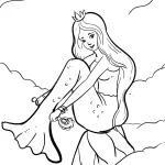 coloriage Barbie Sirene gratuit pour enfants