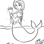 coloriage Barbie Sirene à imprimer pour enfant de 10 ans