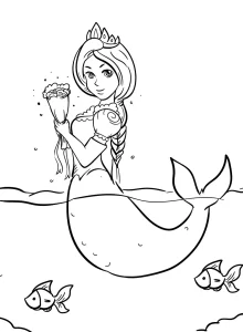 coloriage Barbie Sirene à imprimer pour enfant de 10 ans