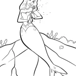 coloriage Barbie Sirene pour bebe a imprimer