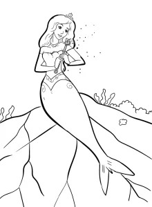 coloriage Barbie Sirene pour bebe a imprimer
