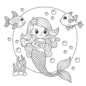 coloriage Barbie Sirene pour enfant gratuit