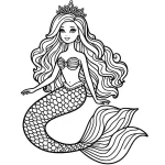coloriage Barbie Sirene à imprimer gratuitement