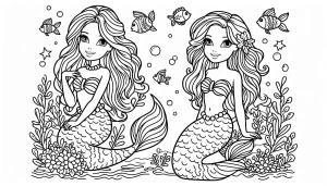 coloriage Barbie Sirene à imprimer gratuit
