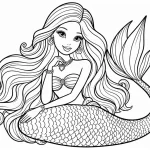 coloriage Barbie Sirene à imprimer gratuitement pdf