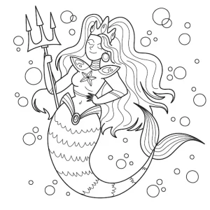 coloriage Barbie Sirene a dessiner et imprimer