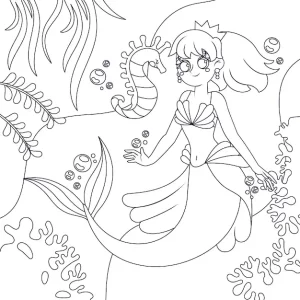 coloriage Barbie Sirene à imprimer gratuitement pdf