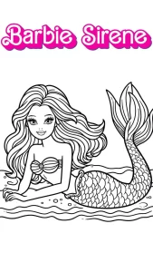 coloriage Barbie Sirene gratuit a imprimer
