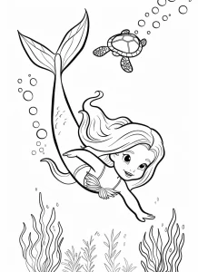 coloriage Barbie Sirene pour enfant de 8 ans