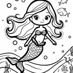 coloriage Barbie Sirene gratuit a imprimer
