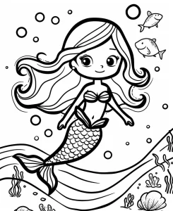 coloriage Barbie Sirene gratuit a imprimer