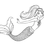 coloriage Barbie Sirene educatif pour enfant