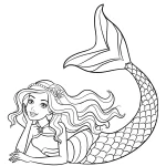 coloriage Barbie Sirene et decoupage