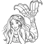 coloriage Barbie Sirene educatif pour enfant