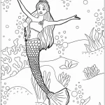 coloriage Barbie Sirene pour enfants à imprimer