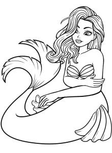 coloriage Barbie Sirene à imprimer pdf