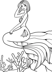 coloriage Barbie Sirene gratuit