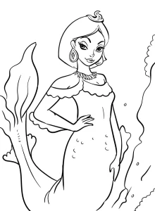 coloriage Barbie Sirene a dessiner en ligne
