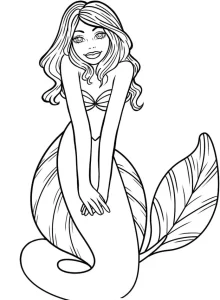 coloriage Barbie Sirene à imprimer a4