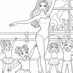 coloriage Barbie update pour enfants à télécharger