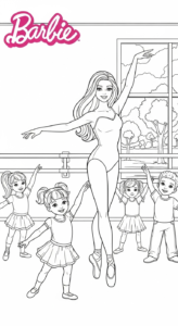 coloriage Barbie update pour enfants à télécharger