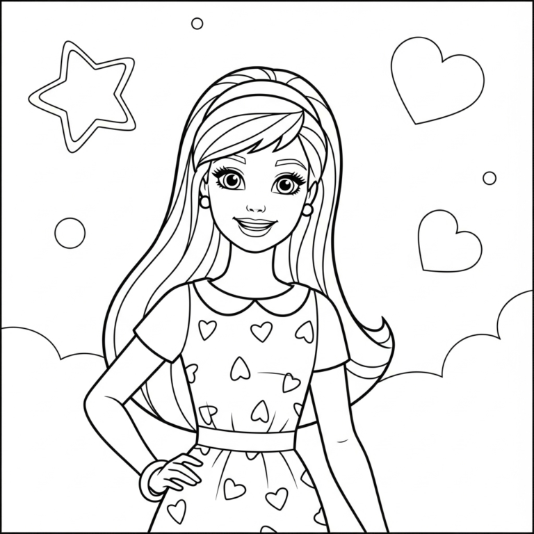 Tranh tô màu Barbie