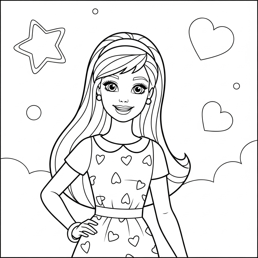Tranh tô màu Barbie