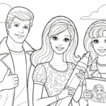 coloriage Barbie update pour enfants à imprimer