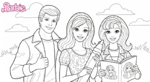 coloriage Barbie update pour enfants à imprimer