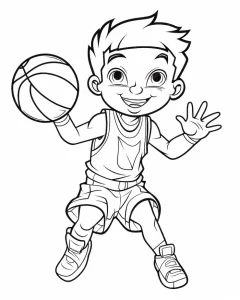 coloriage Basketball pour enfant de 4 ans