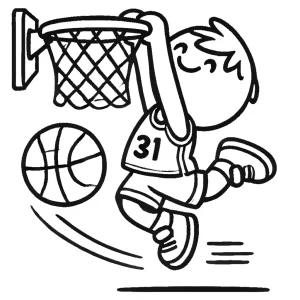 coloriage Basketball pour enfant de 5 ans