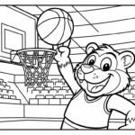 coloriage Basketball updated et decoupage
