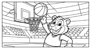 coloriage Basketball updated et decoupage