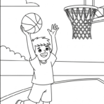 coloriage Basketball updated pour enfants à télécharger