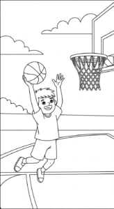 coloriage Basketball updated pour enfants à télécharger