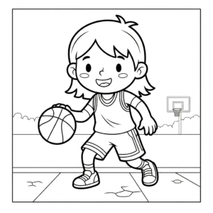 coloriage Basketball updated et decoupage
