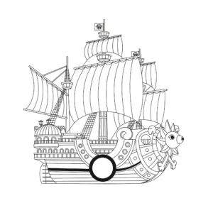 coloriage Bateau Thousand Sunny (vue de côté) à imprimer pour enfant de 3 ans