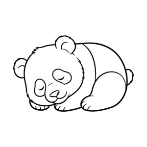 coloriage Bébé panda endormi et apprentissage